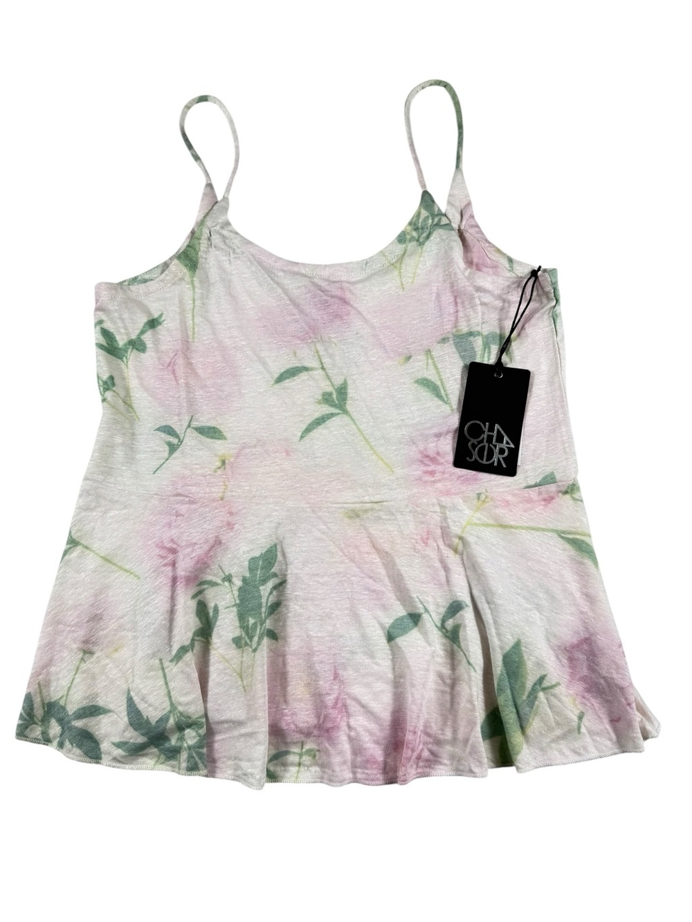 Chaser Linen blend Floral camisole tank top, L, NWT